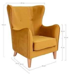 Krzesło musztardowo-żółte Iliade