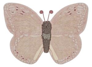 Jasnoróżowo-beżowy bawełniany dywan dziecięcy tkany ręcznie odpowiedni do prania 90x120 cm Baby Butterfly – Lorena Canals