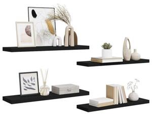 Półki ścienne, 4 szt., czarne, 90x23,5x3,8 cm, mdf