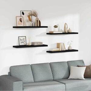 Półki ścienne, 4 szt., czarne, 90x23,5x3,8 cm, mdf