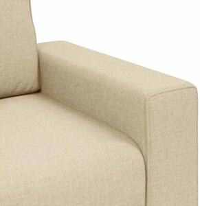Sofa 3-osobowa, kremowa, 220x77x82 cm, tkaninÄ