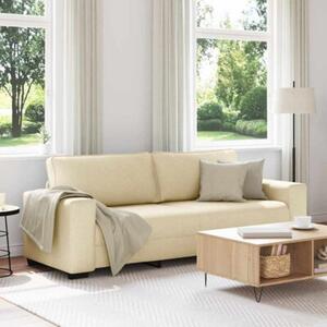 Sofa 3-osobowa, kremowa, 220x77x82 cm, tkaninÄ