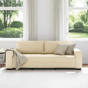 Sofa 3-osobowa, kremowa, 220x77x82 cm, tkaninÄ