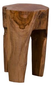 Stołek z naturalnego drewna tekowego Josetta