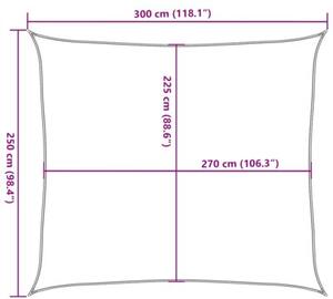 Żagiel przeciwsłoneczny, 160 g/m², jasnozielony, 2,5x3 m, hdpe