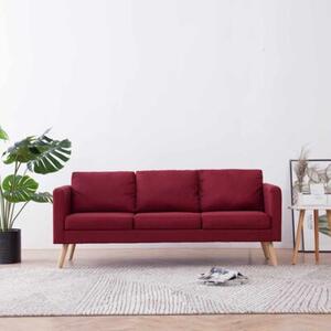 Sofa 3-osobowa, tapicerowana tkaninÄ , kolor czerwonego wina