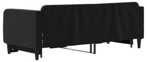 Sofa rozsuwana, czarna, 90x200 cm, aksamit
