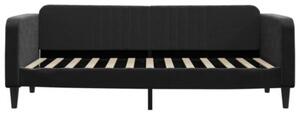 Sofa rozsuwana, czarna, 90x200 cm, aksamit