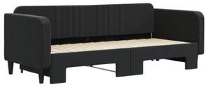 Sofa rozsuwana, czarna, 90x200 cm, aksamit