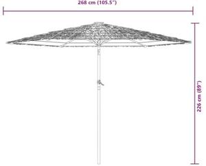 Parasol ogrodowy na stalowym słupku, zielony, 268x268x226 cm