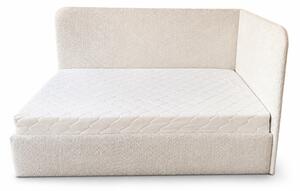 Łóżko sypialniane tapicerowane NOLA 120x200 materac pojemnik stelaż PREMIUM Beż