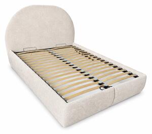 Łóżko tapicerowane 140x200 LUNARO materac pocket pojemnik PREMIUM Beż