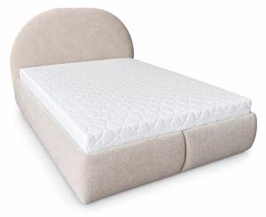 Łóżko tapicerowane 140x200 LUNARO materac pocket pojemnik PREMIUM Beż