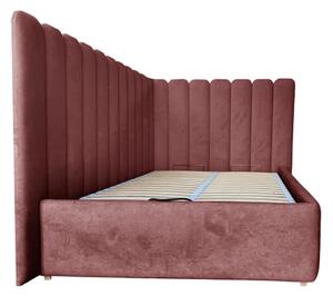 Łóżko tapicerowane sypialniane COMO 120x200 materac pojemnik PREMIUM Bordo