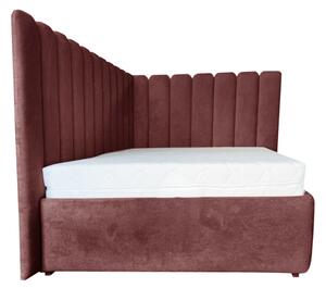 Łóżko tapicerowane sypialniane COMO 120x200 materac pojemnik PREMIUM Bordo