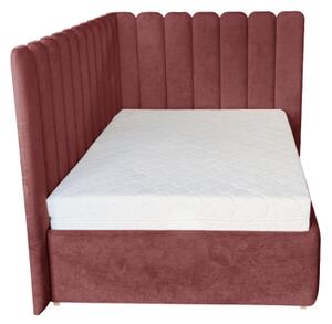 Łóżko tapicerowane sypialniane COMO 120x200 materac pojemnik PREMIUM Bordo