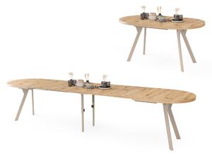 Stół owalny rozkładany EXPANSO Dąb Artisan / nogi kaszmir