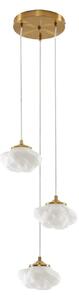 Lampa Wisząca Lindby, Piatra, ściemnialny, biały, salon, szkło, nowoczesny