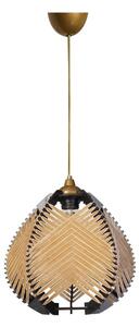 Czarno-beżowa lampa wisząca z tekstylnym kloszem ø 25 cm – Opviq lights