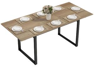 HOMCOM Stół rozkładany 140/180 x 80 cm Stół do jadalni dla 6–8 osób, kolor naturalny