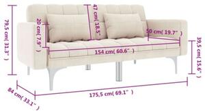 Sofa rozkÅadana, kremowa, tapicerowana tkaninÄ