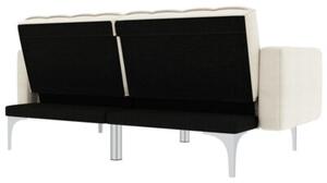 Sofa rozkÅadana, kremowa, tapicerowana tkaninÄ