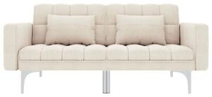 Sofa rozkÅadana, kremowa, tapicerowana tkaninÄ