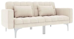 Sofa rozkÅadana, kremowa, tapicerowana tkaninÄ