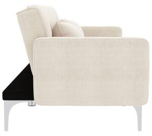 Sofa rozkÅadana, kremowa, tapicerowana tkaninÄ