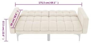 Sofa rozkÅadana, kremowa, tapicerowana tkaninÄ