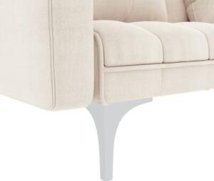 Sofa rozkÅadana, kremowa, tapicerowana tkaninÄ