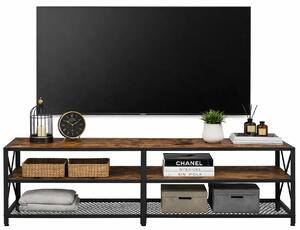 Loftowy stolik pod telewizor z półkami F1-R38