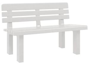 Ławka ogrodowa, biała, 110x52x71 cm, polipropylen