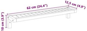 Åcienny stojak wiszÄ cy naturalny 62 x 10 x 12,5 cm lity bukowy