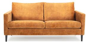 Żółta sofa z aksamitnym obiciem Scandic Adagio, szer. 153 cm