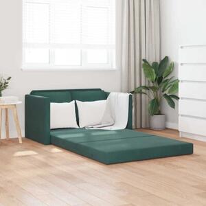 Sofa podÅogowa 2-w-1, ciemnozielona, 122x204x55 cm, aksamit