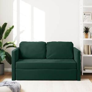 Sofa podÅogowa 2-w-1, ciemnozielona, 122x204x55 cm, aksamit