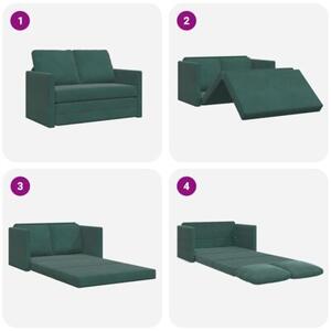 Sofa podÅogowa 2-w-1, ciemnozielona, 122x204x55 cm, aksamit