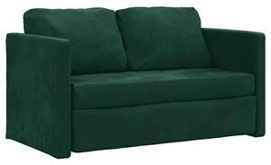Sofa podÅogowa 2-w-1, ciemnozielona, 122x204x55 cm, aksamit