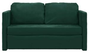 Sofa podÅogowa 2-w-1, ciemnozielona, 122x204x55 cm, aksamit