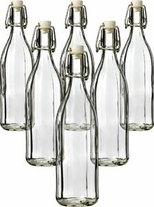 Szklana butelka z zamknięciem typu clip, 1 l, 6szt., 1 l
