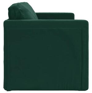 Sofa podÅogowa 2-w-1, ciemnozielona, 122x204x55 cm, aksamit
