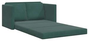 Sofa podÅogowa 2-w-1, ciemnozielona, 122x204x55 cm, aksamit