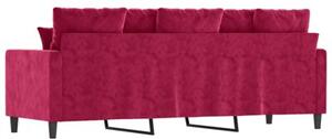 Sofa 3-osobowa, winna czerwieÅ, 180 cm, obita aksamitem
