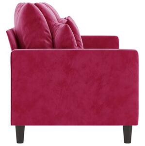 Sofa 3-osobowa, winna czerwieÅ, 180 cm, obita aksamitem