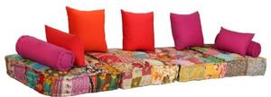 Puf moduÅowy, 2-osobowy, patchwork, tkanina