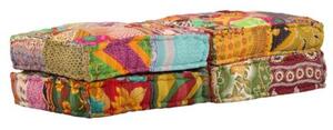 Puf moduÅowy, 2-osobowy, patchwork, tkanina