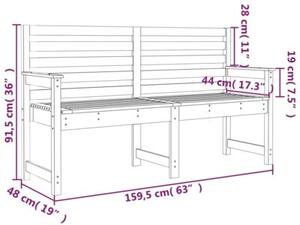 Ławka ogrodowa, biała, 159,5x48x91,5 cm, lite drewno sosnowe
