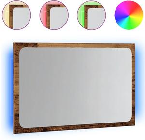 Lustro Åazienkowe z LED, stare drewno, 60x8,5x38 cm