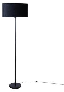 Lampa podłogowa czarna z owalnym abażurem welurowym 50 cm - Simplo Oswietlenie wewnetrzne